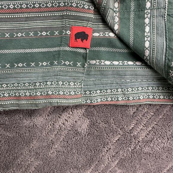 Mountain Khakis Shirt Men XL Green AOP Print Button‎ Up Short Sleeve Pocket - Picture 9 of 16